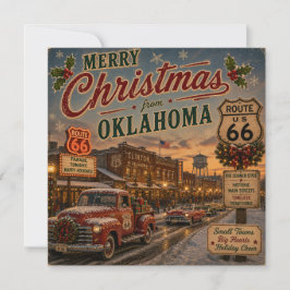 Tarjeta Saludos de Navidad de la ruta 66 de Oklahoma