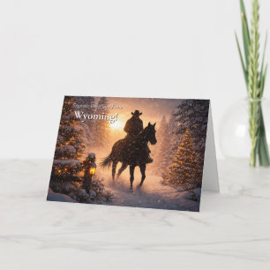 Tarjeta Saludos de Navidad de Wyoming Vaquero