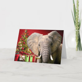 Tarjeta Saludos de Navidad del elefante