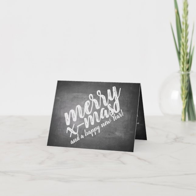 Tarjeta Saludos de Navidad en la pizarra de Chalk (Anverso)