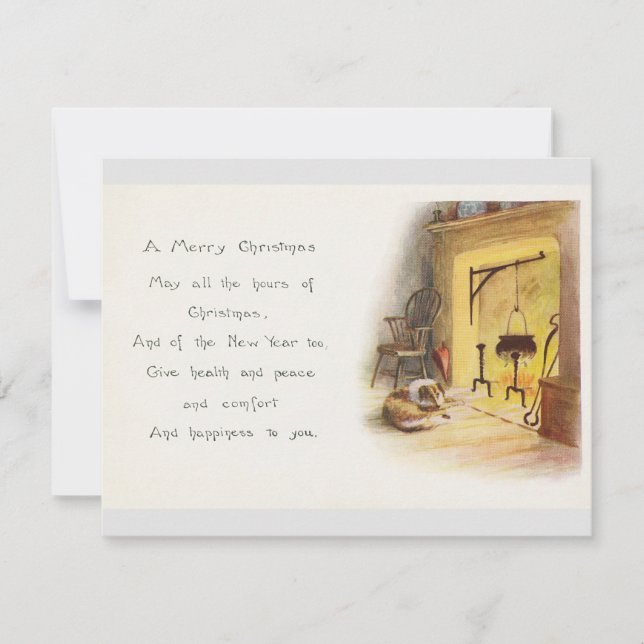 Tarjeta Saludos de Navidad Vintage (Anverso)