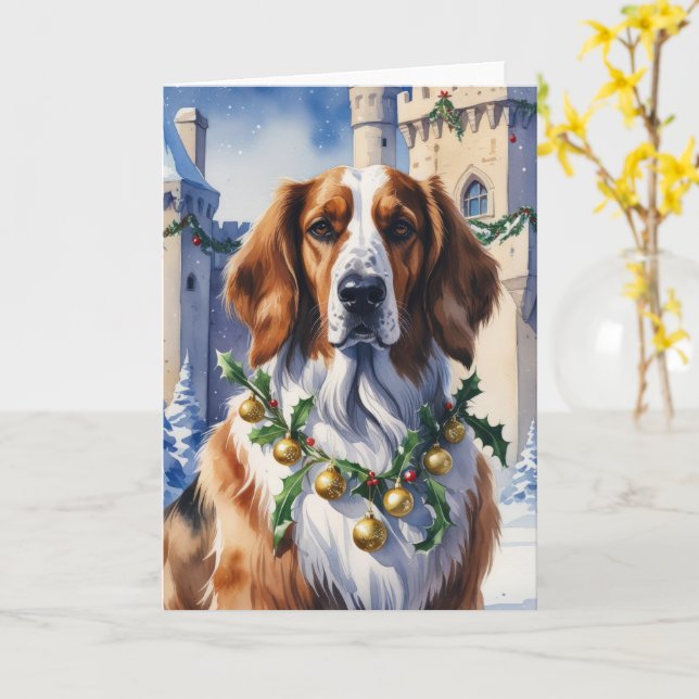 Tarjeta Saludos de Navidades de Perros de Hound Afganos (flor amarilla)