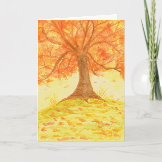 Tarjeta Saludos de otoño (Anverso)