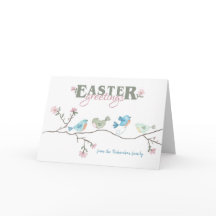 Saludos de Pascua Aves acuáticas en el borde