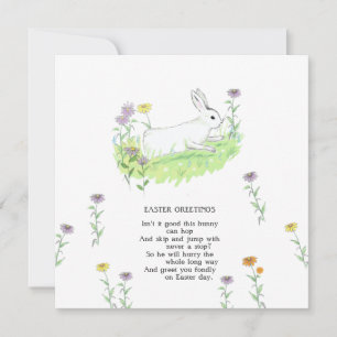 Tarjeta Saludos de Pascua Bunny Old Nursery Ryhme Art