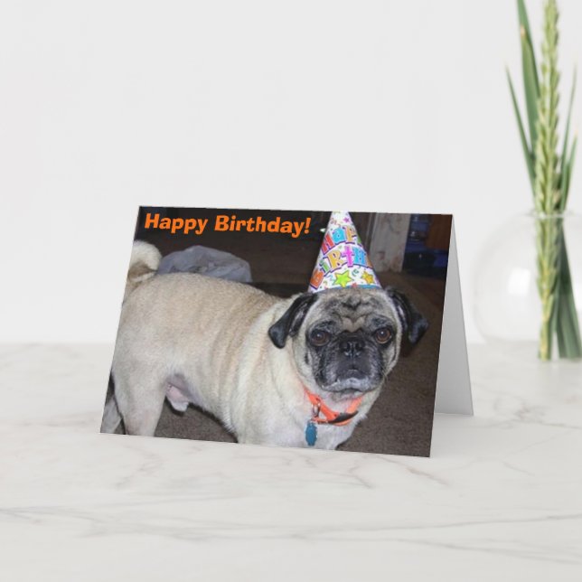 Tarjeta Saludos de Puggy: Cumpleaños (Anverso)