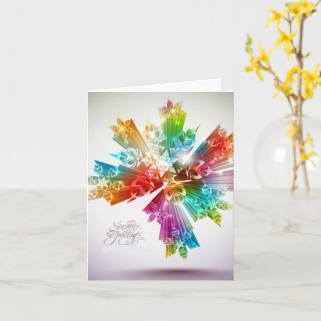 Tarjeta Saludos de temporada (flor amarilla)
