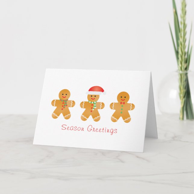 Tarjeta Saludos de temporada a los hombres de Gingerbread (Anverso)