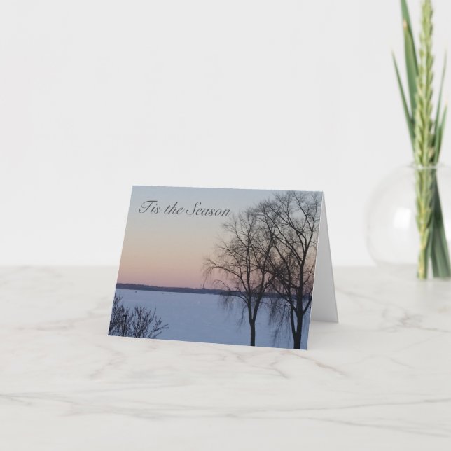 Tarjeta Saludos de temporada a los Navidades del lago inve (Anverso)