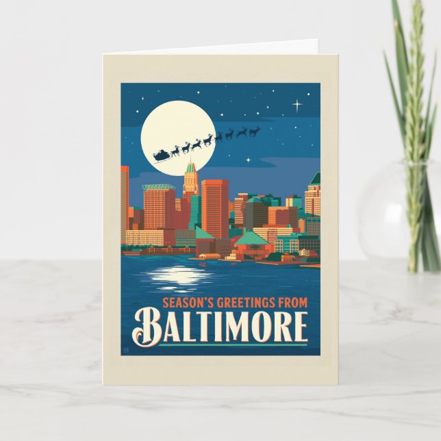 Tarjeta Saludos de temporada de Baltimore (Anverso)