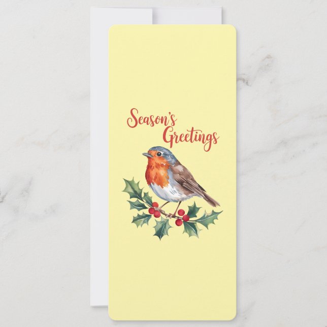 Tarjeta Saludos de temporada de Robin animado (Anverso)