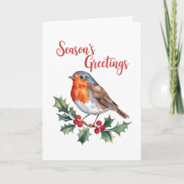 Tarjeta Saludos de temporada de Robin animado