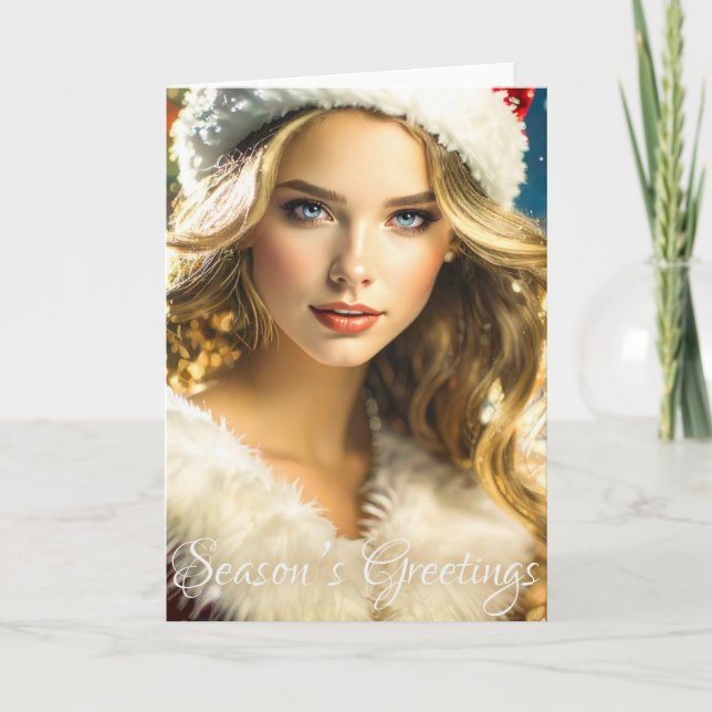 Tarjeta Saludos de temporada - Navidades nostálgicos (Anverso)