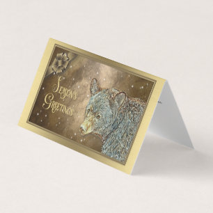 Tarjeta Saludos de temporada - Oso negro
