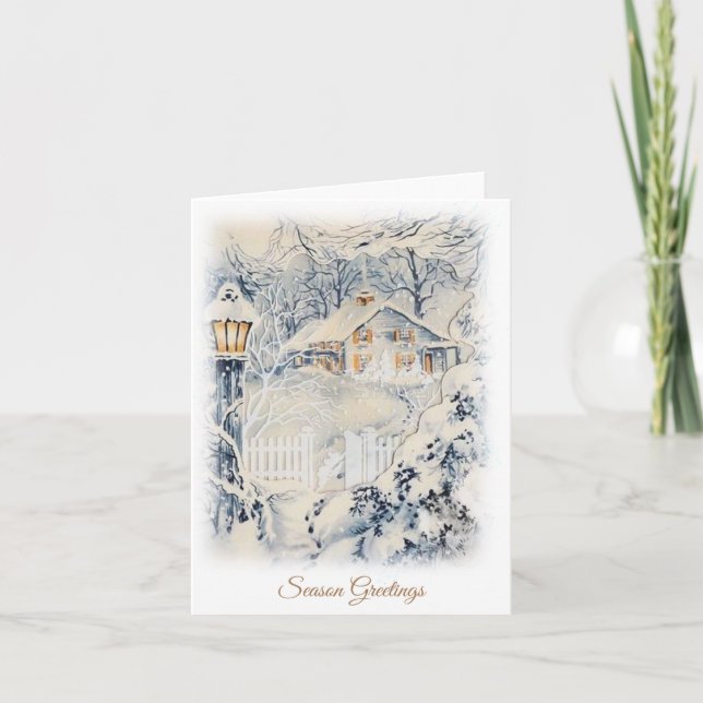 Tarjeta Saludos de temporada Vintage (Anverso)