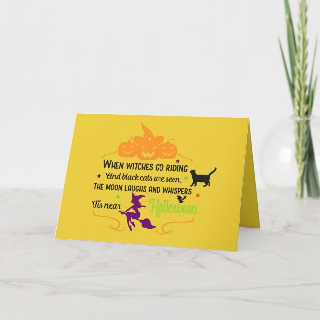 Tarjeta Saludos De Testigos Y Calabazas (Anverso)