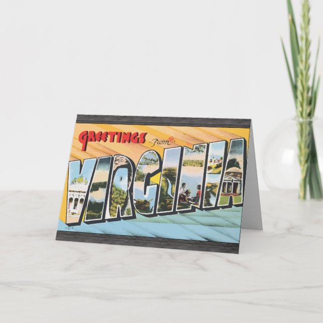 Tarjeta Saludos de Virginia, vintage (Anverso)