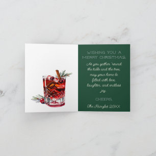 Tarjeta Saludos de Yuletide y Navidades de cócteles de vac