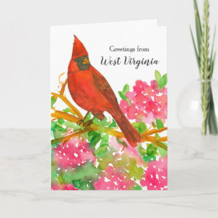 Tarjeta Saludos del Cardenal de Virginia Occidental Rhodod
