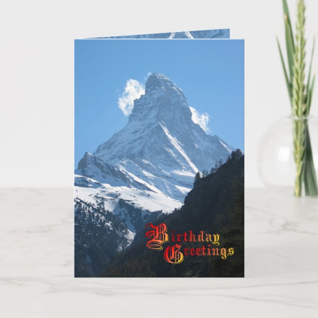 Tarjeta Saludos del cumpleaños - Cervino, Zermatt (Anverso)