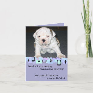 Tarjeta Saludos del cumpleaños del perrito del bulldog