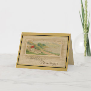 Tarjeta Saludos del cumpleaños del vintage