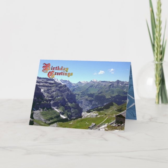 Tarjeta Saludos del cumpleaños - paisaje de Oberland (Anverso)