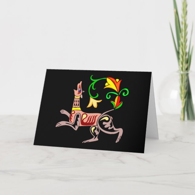 Tarjeta Saludos del día de St Patrick céltico del perro (Anverso)