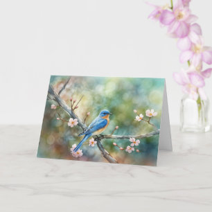 Tarjeta Saludos del Equinoccio de Primavera Flores y Pájar