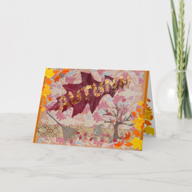 Tarjeta ¡Saludos del otoño! (Anverso)