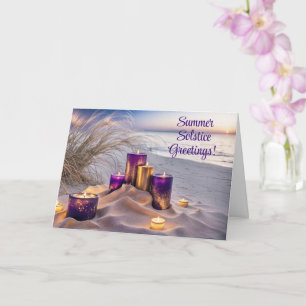 Tarjeta Saludos del Solsticio de Verano Velas de Playa Océ