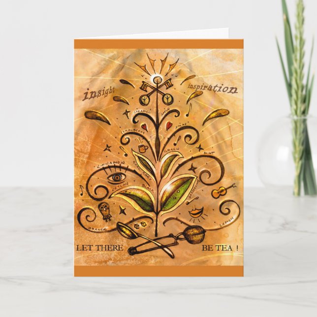 Tarjeta ¡Saludos del té! (Anverso)