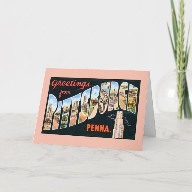 Tarjeta Saludos del vintage de Pittsburgh Pennsylvania (Anverso)