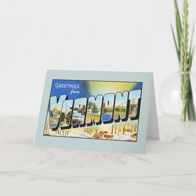 Tarjeta Saludos del vintage de Vermont (Anverso)