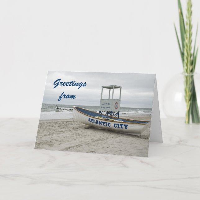 Tarjeta Saludos desde Atlantic City New Jersey (Anverso)