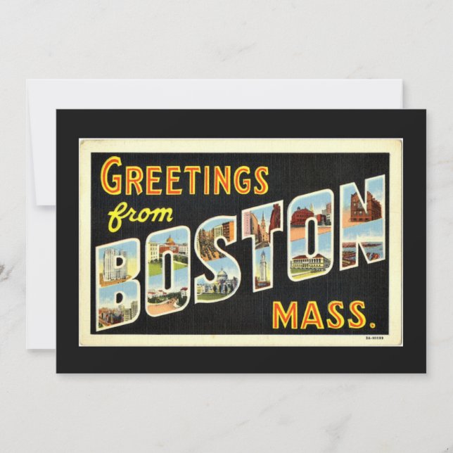Tarjeta Saludos desde Boston, Misa. (Anverso)