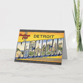 Tarjeta Saludos desde Detroit Michigan, Antigua
