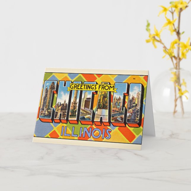 Tarjeta Saludos desde Illinois (flor amarilla)