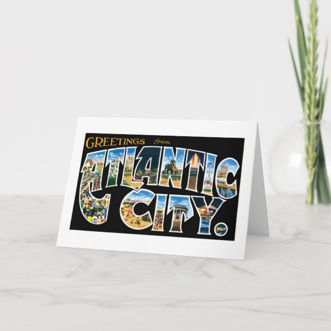 Tarjeta ¡Saludos desde la Ciudad Atlántica! (Anverso)