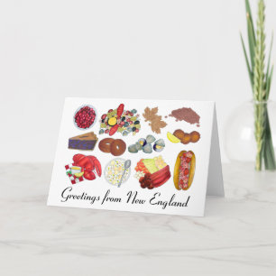 Tarjeta Saludos desde la cocina de la costa de Nueva Ingla