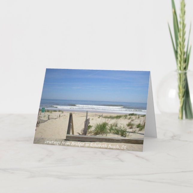 Tarjeta Saludos desde la playa de Rehoboth, DE (Anverso)