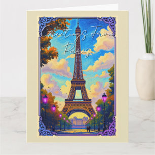 Tarjeta Saludos desde la Torre Eiffel de París Arte Europe