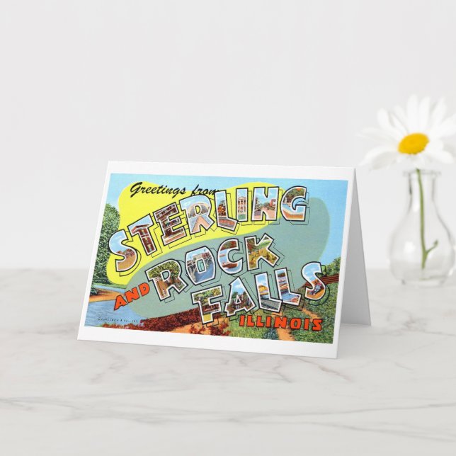 Tarjeta Saludos desde las cataratas de Sterling y Rock, Il (Planta pequeña)