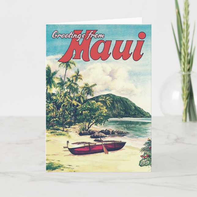 Tarjeta Saludos Desde Maui, Hawaii (Anverso)