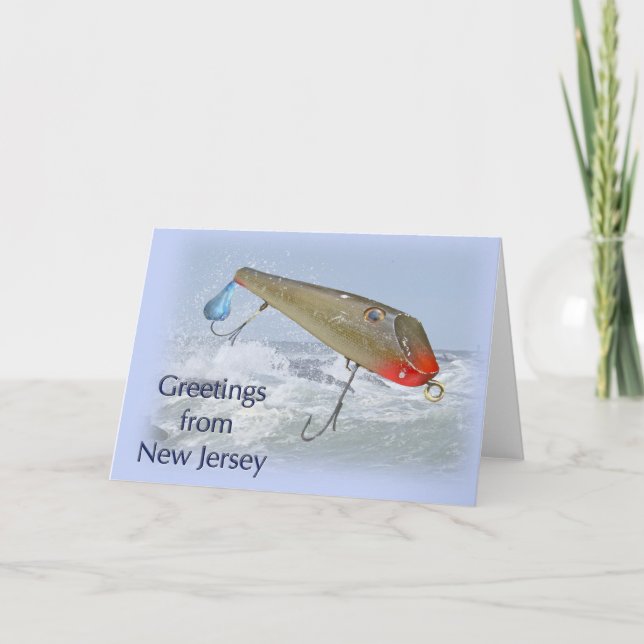 Tarjeta Saludos desde New Jersey Pshing Lure (Anverso)