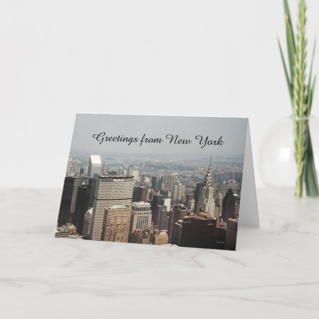 Tarjeta Saludos desde Nueva York, Nueva York (Anverso)