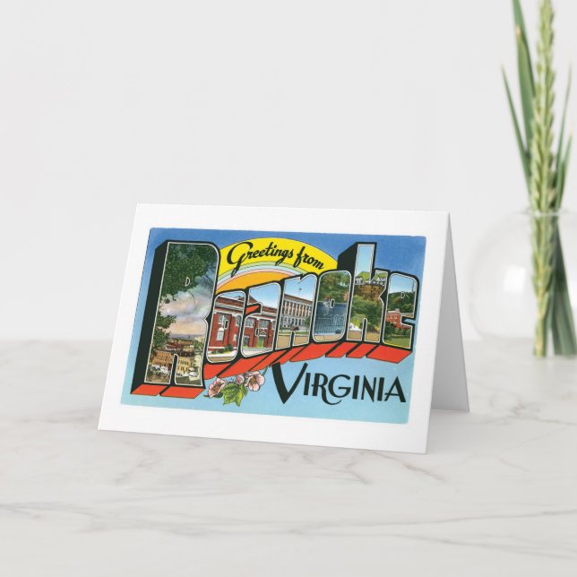 Tarjeta Saludos desde Roanoke, Virginia (Anverso)