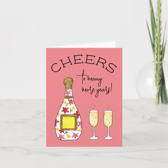 Tarjeta Saludos divertidos brindis de cumpleaños de Champa (Anverso)