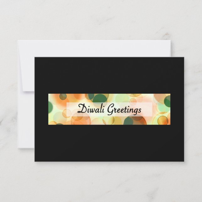 Tarjeta saludos diwali (bokeh oscuro) (Anverso)