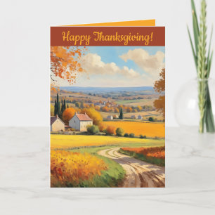 Tarjeta Saludos Editables Escenarios del Día de Acción de 